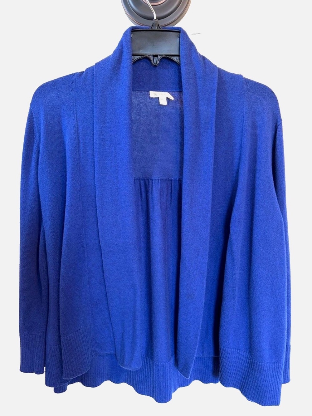 Eileen Fisher Organic Cotton Cardigan S Royal Blue Open Front Lightweight